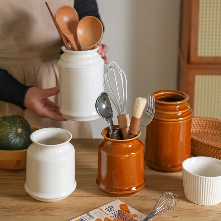 Kitchen Utensil Holder, Ceramic Cooking Utensil
