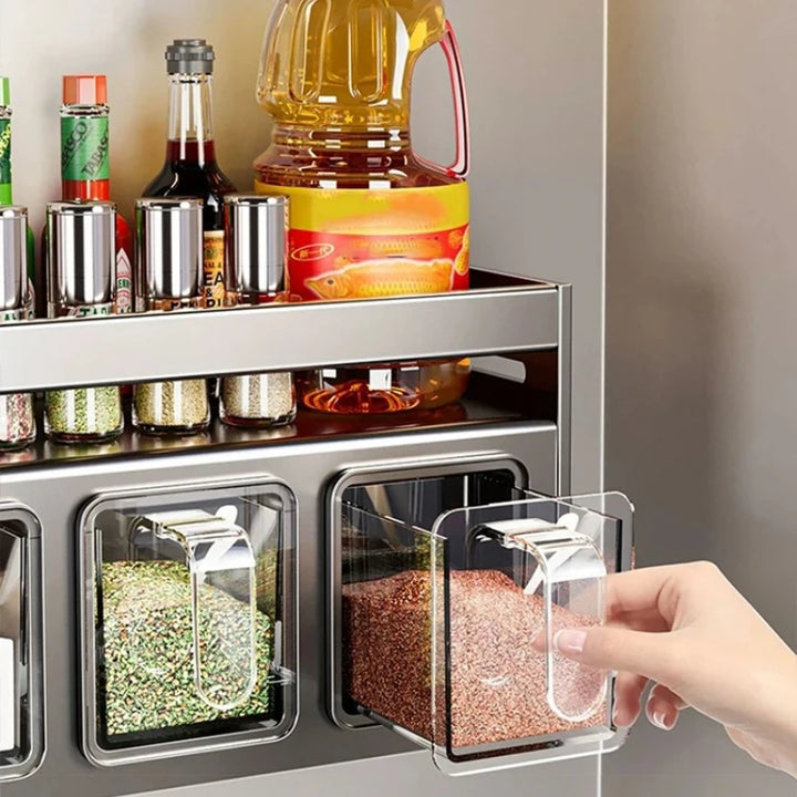 Kitchen wall storage organizer with sturdy stainless steel