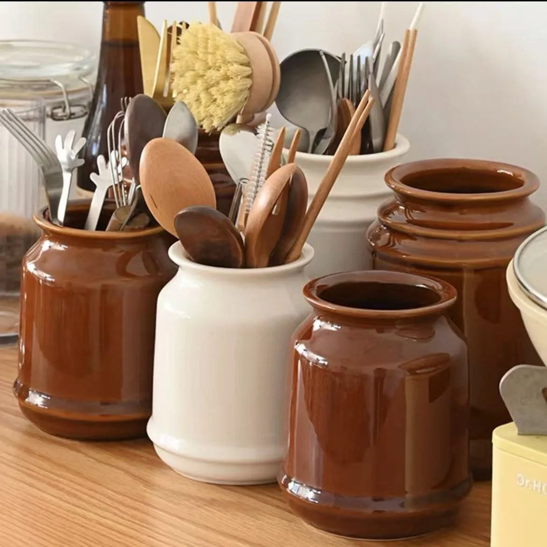 Kitchen Utensil Holder, Ceramic Cooking Utensil