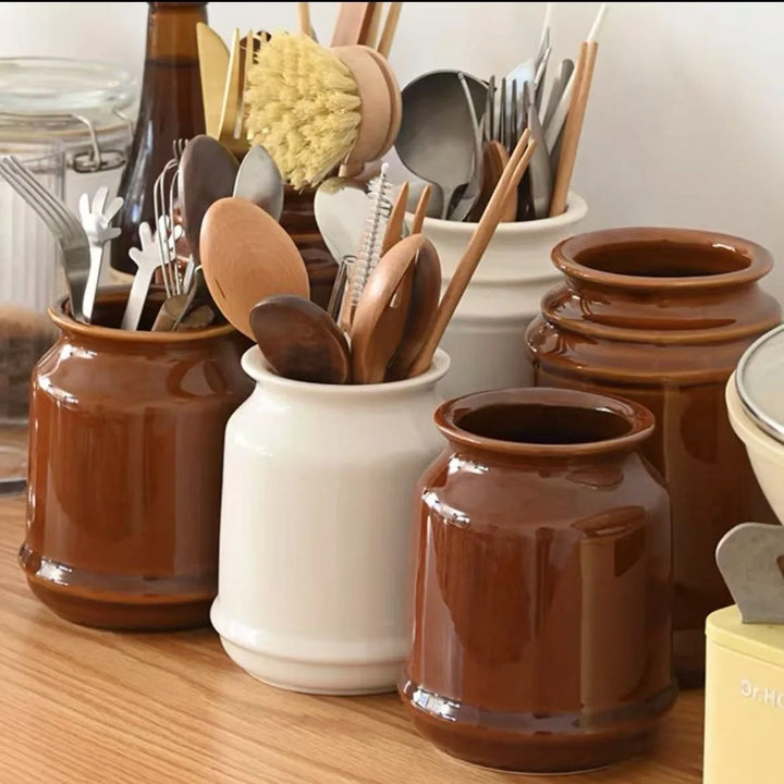 Kitchen Utensil Holder, Ceramic Cooking Utensil