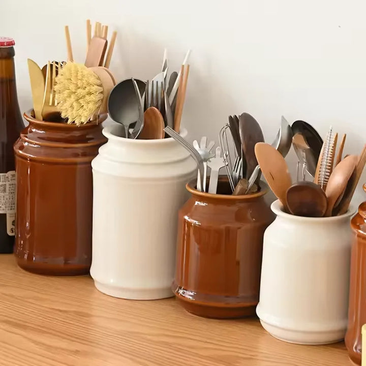 Kitchen Utensil Holder, Ceramic Cooking Utensil