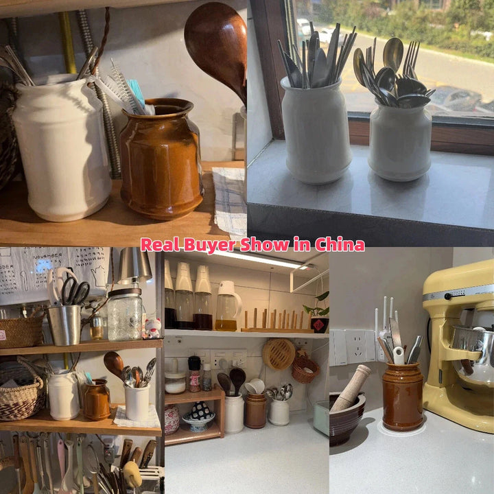 Kitchen Utensil Holder, Ceramic Cooking Utensil