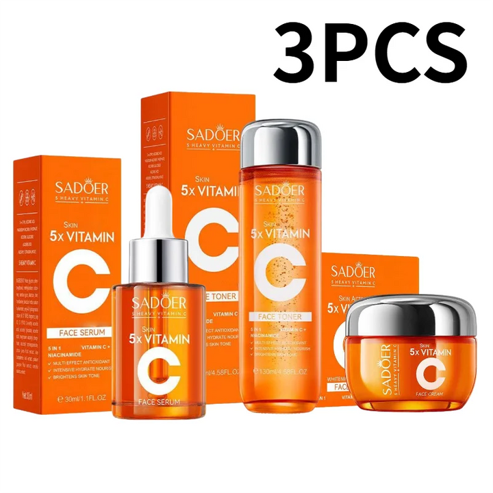 5x Vitamin C Skincare Set, Moisturizing Brightening